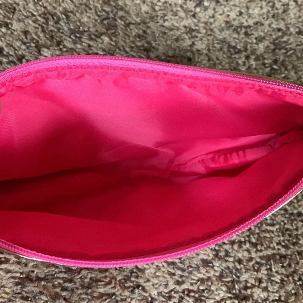 Lilly Pulitzer for Estée Lauder pink floral cosmetic / makeup bag New